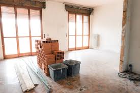 bloques, ladrillos en sala para reforma