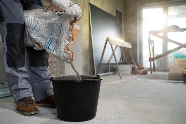 trabajador en renovación de apartamento